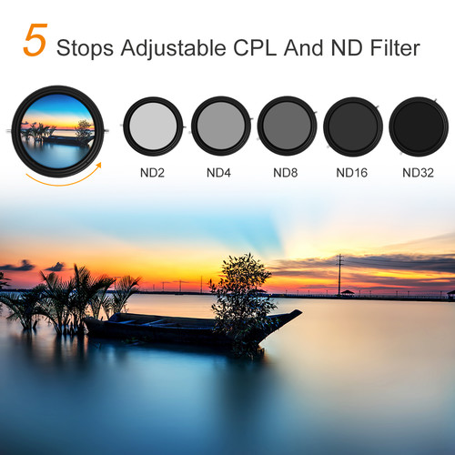 K&F Concept Nano-X Circular Polarizer plus Variable ND2-32 Filter (77mm) KF01.1142 - 5